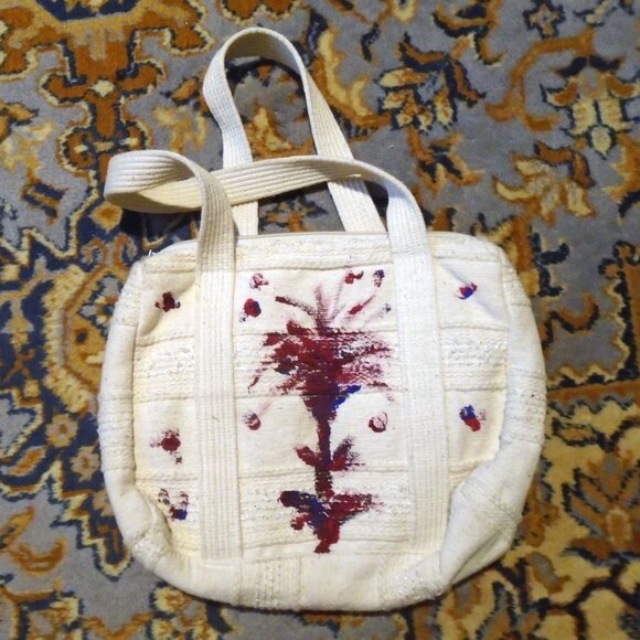 Boho Art Purse is OOAK Vintage 70s Wearable Art - Hippie Cottagecore Bag - Picture 3 of 12